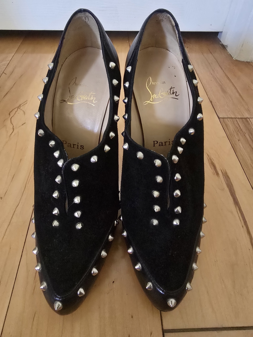 Christian Louboutin Astraqueen Suede Studded Heels